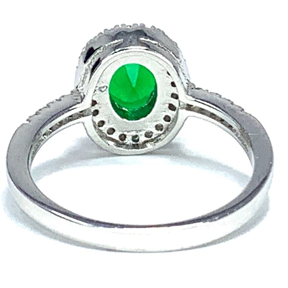 Sterling Silver 925 Green C.Z Ring Size 6 - Picture 5 of 7